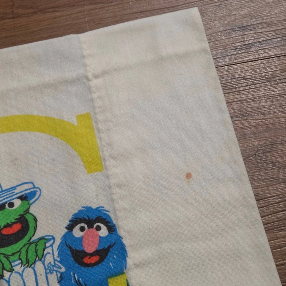 Vintage Sesame Street Muppets ABC Pillowcase Big Bird Cookie Monster Kidcore
